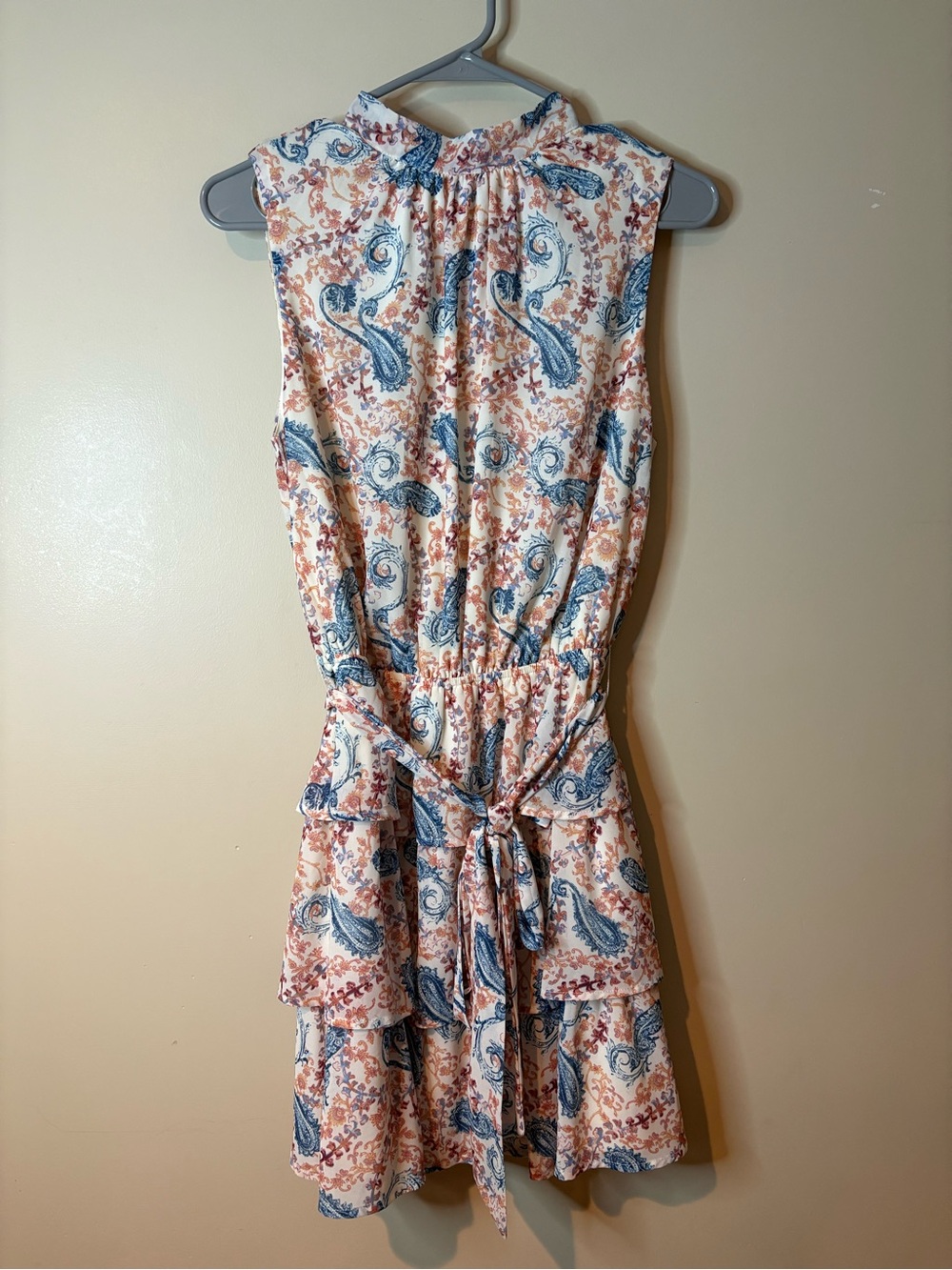 Anthropologie Flying Tomato White Paisley & Floral Tiered Mini Dress NWT - Picture 1 of 6